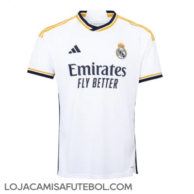 Camisa de Futebol Real Madrid Eder Militao #3 Equipamento Principal 2023-24 Manga Curta